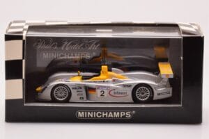 Audi R8 Infineon #2 L. Aiello / R. Capello / Pescatori 2nd Place 24 Hours of Le Mans 2001 Minichamps 1:43 400011202 Μέταλλο - εικόνα 4 από 4