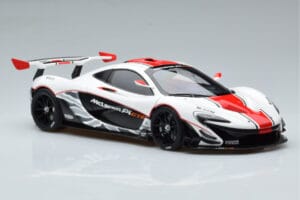 McLaren P1 GTR Γυαλιστερό Λευκό Με Κόκκινες Ρίγες AUTOart 1:18 81541 Σύνθετο - εικόνα 5 από 7