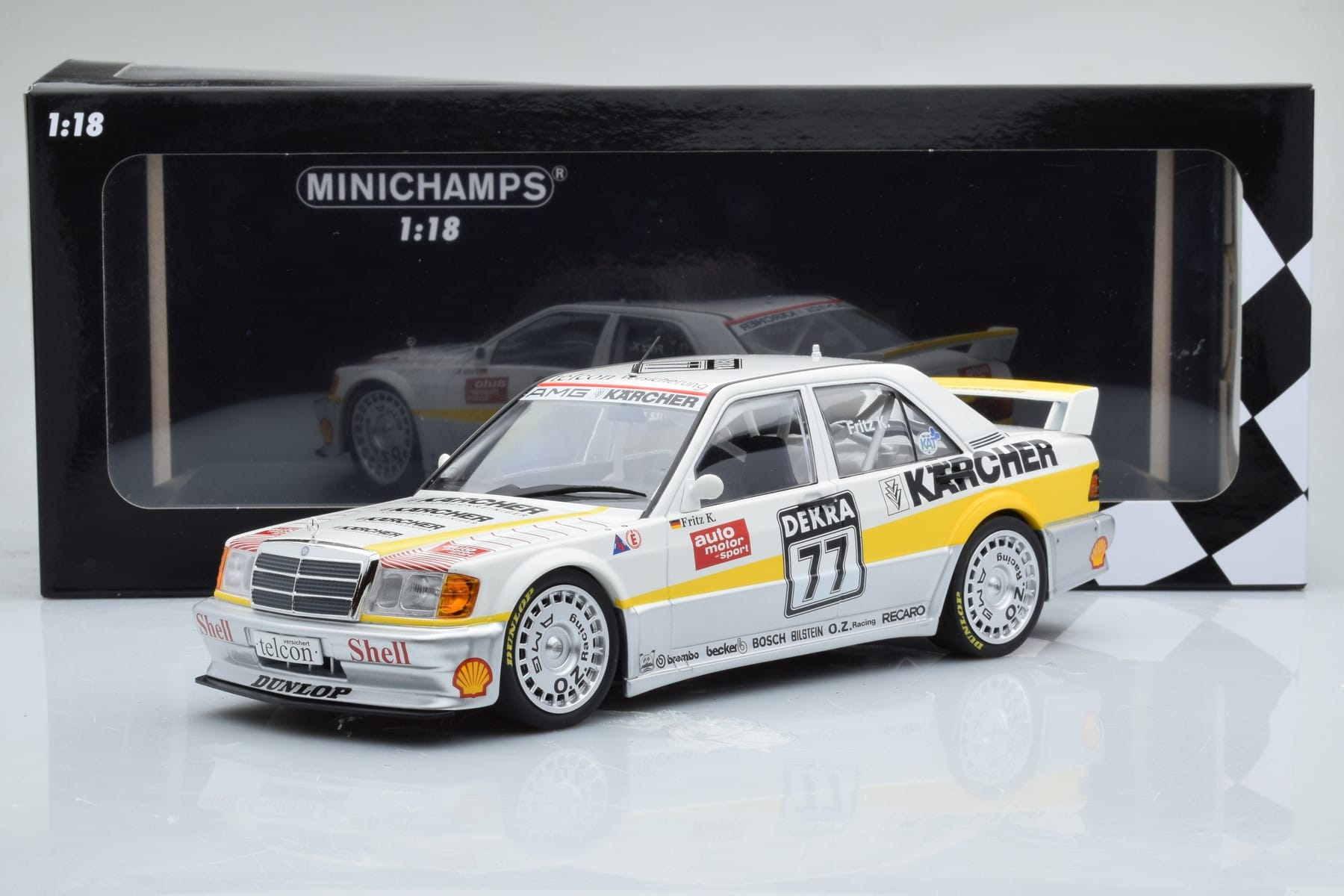 Mercedes 190E 2.5-16 W201 EVO 1 Karcher #77 F. Kreutzpointer Team AMG-Mercedes DTM 1990 Minichamps 1:18 155903677 Μέταλλο - εικόνα 6 από 6