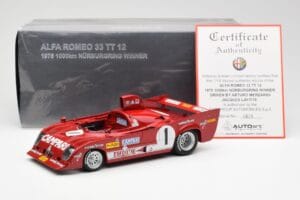 Alfa Romeo 33TT 12 #1 A. Merzario / J. Laffite 1000km Nurburgring Winner 1975 AUTOart 1:18 87505 Μέταλλο - εικόνα 8 από 8