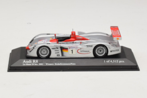 Audi R8 LMP #1 F. Biela / E. Pirro / T. Kristensen 24 Hours of Le Mans Winner 2001 Minichamps 1:43 400011201 Μέταλλο