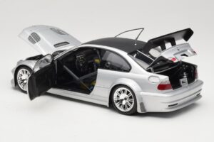 BMW M3 E46 GTR Street Ασημί With Carbon Roof Minichamps 1:18 100012102 Μέταλλο - εικόνα 5 από 8
