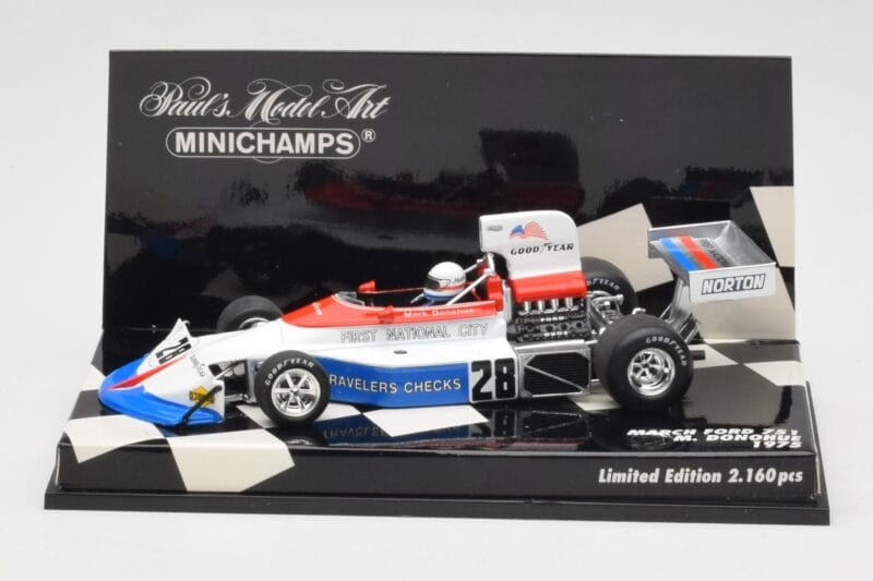 March Ford 751 #28 M. Donohue Race Car 1975 Minichamps 1:43 430750028 Μέταλλο