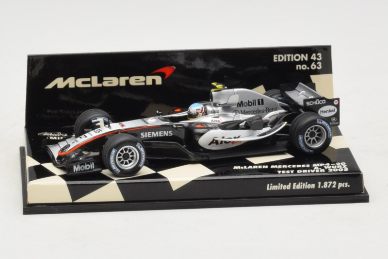 McLaren MP4-20 Mercedes A. Wurz F1 2005 Minichamps 1:43 530054355 Μέταλλο