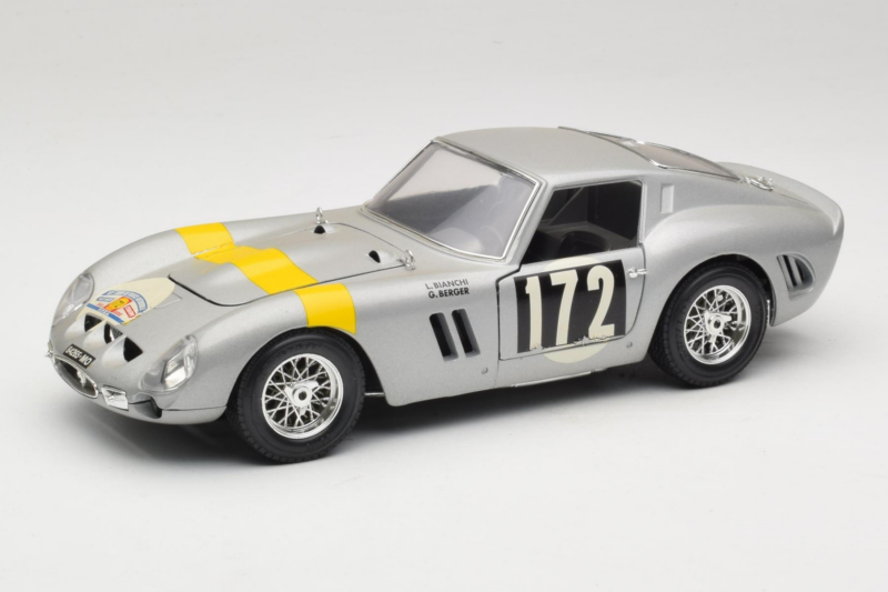 Ferrari 250 GTO #172 L. Bianchi / G. Berger Tour de France 1962 Ασημί Περιορισμένη Έκδοση Bburago 1:18 3011-S1 Μέταλλο