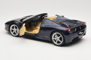 Ferrari 458 Italia Spider Dark Blue Metallic Hot Wheels 1:18 X5529 Μέταλλο - εικόνα 5 από 8