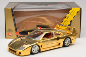 Ferrari F40 Chrome Gold Limited Edition 250 pcs Bburago 1:18 3332-G1 Μέταλλο - εικόνα 8 από 8