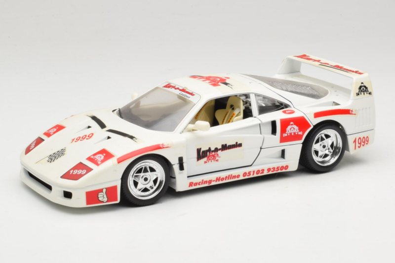 Ferrari F40 Kart-o-Mania Λευκό Bburago 1:18 3332-W3 Μέταλλο
