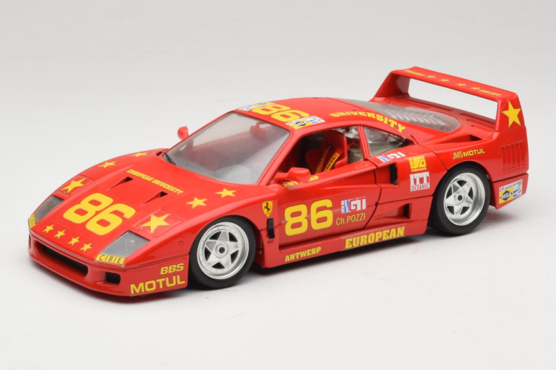 Ferrari F40 LM #86 Ch. Pozzi IMSA 24 Hours of Le Mans 1985 Κόκκινο Bburago 1:18 3332-P6 Μέταλλο