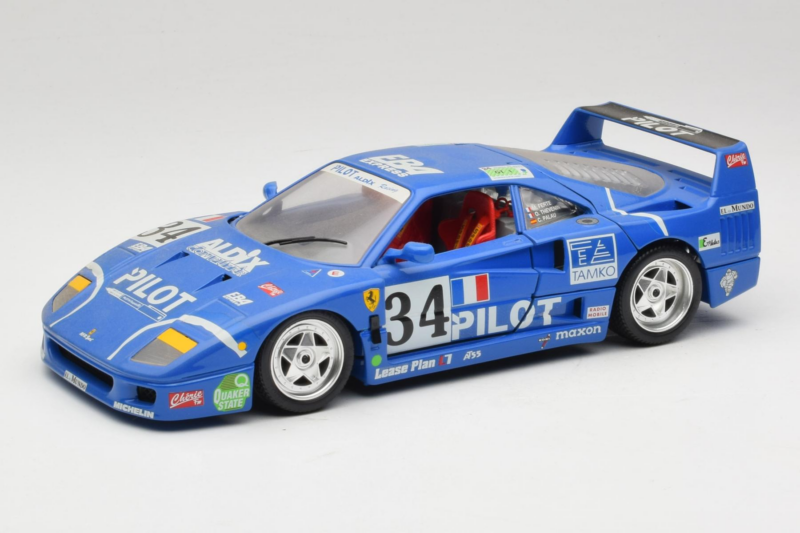 Ferrari F40 #34 M. Ferte / Thavenin / Palau Pilot Μπλε 1987 Bburago 1:18 3032-B1 Μέταλλο