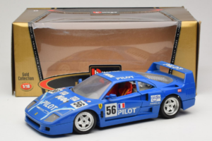 Ferrari F40 Pilot #56 Μπλε Bburago 1:18 3332-BL1 Μέταλλο - εικόνα 8 από 8
