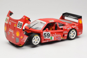 Ferrari F40 LM Unisys #59 Ota / P. Nappi / R. Donovan 24 Hours of Le Mans 1996 Bburago 1:18 3032-U1 Μέταλλο - εικόνα 2 από 8