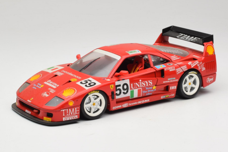 Ferrari F40 LM Unisys #59 Ota / P. Nappi / R. Donovan 24 Hours of Le Mans 1996 Bburago 1:18 3032-U1 Μέταλλο