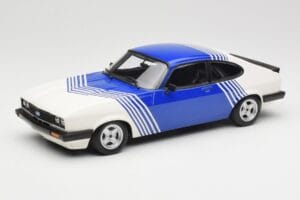 Ford Capri Mk2 3.0 Λευκό με Μπλε Ρίγες Minichamps 1:18 155788600 Μέταλλο