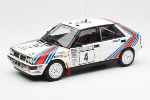 Lancia Delta HF 4WD #4 M. Alen / I. Kivimaki Martini Rally 1000 Lakes 1987 Kyosho 1:18 08960B Μέταλλο