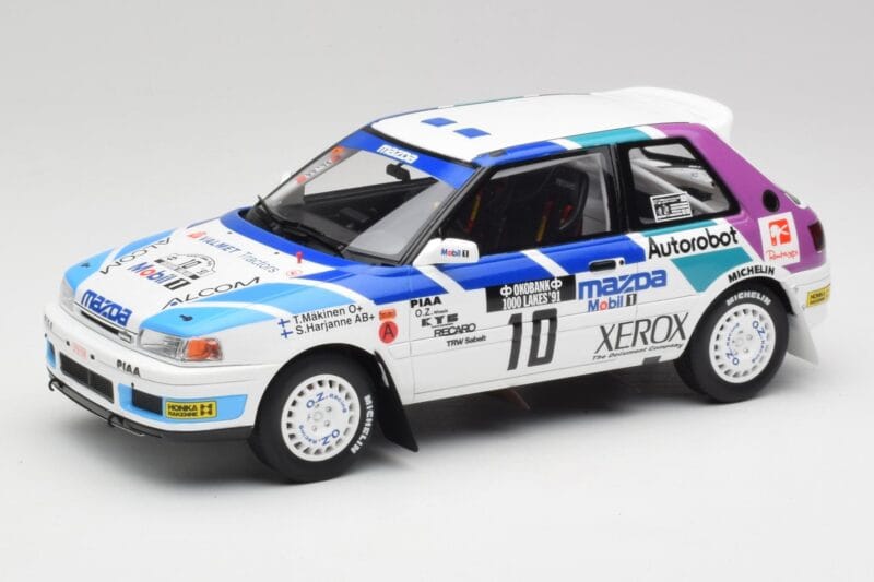 Mazda 323 GTX #10 T. Makinen / S. Harjanne 1000 Lakes Rally 1991 Otto 1:18 OT1099 Ρητίνη