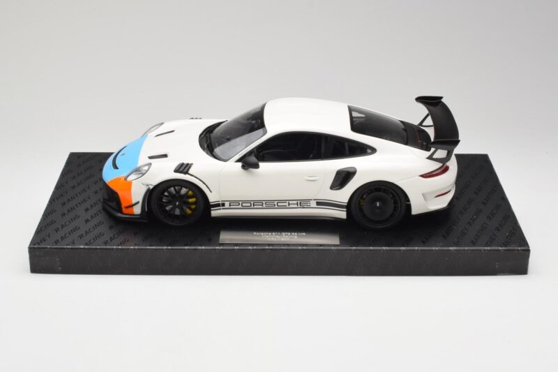 Porsche 911 991.2 GT3 RS Manthey Racing Λευκό & Μπλε & Πορτοκαλί Minichamps 1:18 MR-911-GT3RS-1805 Μέταλλο