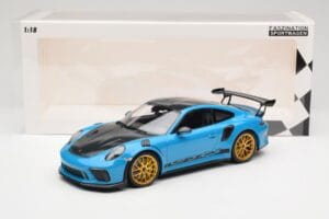 Porsche 911 991.2 GT3 RS Weissach Package Shark Blue Wording Χρυσές Ζάντες Μαγνησίου Minichamps 1:18 153068237 Μέταλλο - εικόνα 6 από 6