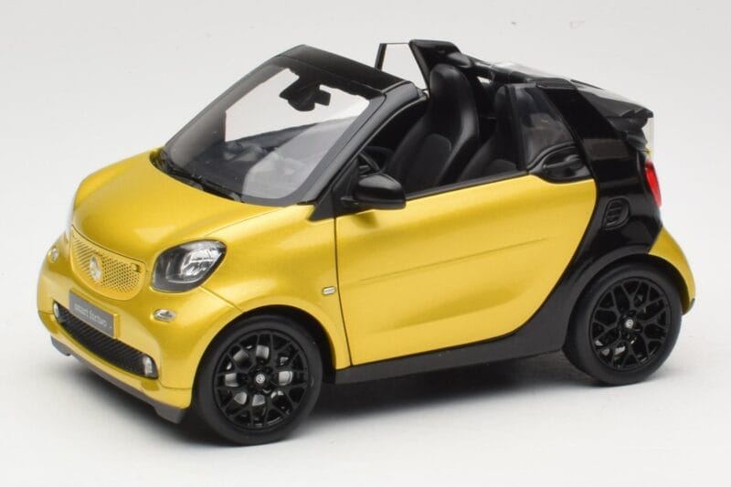 Smart Fortwo 453 Καμπριολέ Μαύρο Και Κίτρινο Norev 1:18 B66960289 Μέταλλο