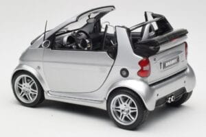 Smart Fortwo W450 Brabus Cabrio Ασημί Έκδοση Αντιπροσώπου Kyosho 1:18 0017769V001C05Q00 Μέταλλο - εικόνα 7 από 8