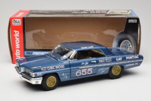 Pontiac Catalina Super Duty Super Stock #655 Μπλε 1962 Auto World 1:18 AW201/06 Μέταλλο - εικόνα 8 από 8
