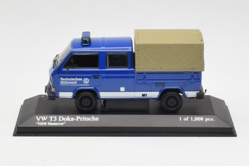 Volkswagen T3 Double Cab Flatbed THW Hannover Minichamps 1:43 400055290 Μέταλλο