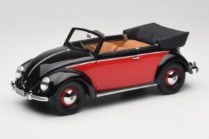 Volkswagen Beetle Καμπριολέ Μαύρο & Κόκκινο Minichamps 1:18 107054132 Ρητίνη