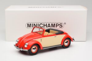 Volkswagen Beetle Hebmuller Καμπριολέ Κόκκινο & Κρεμ Minichamps 1:18 107054231 Ρητίνη - εικόνα 6 από 6
