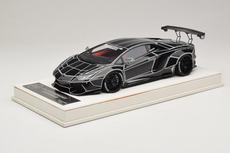 Lamborghini Aventador Liberty Walk TRON Λαμπερό Μαύρο JUC 1:18 J32-14 Ρητίνη