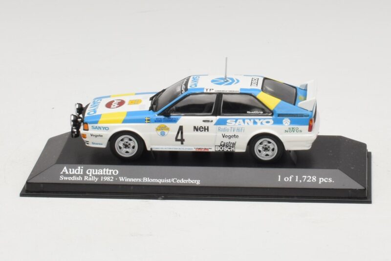 Audi Quattro #4 S. Blomqvist / B. Cederberg Rally Sweden Winner 1982 Minichamps 1:43 430821904 Μέταλλο