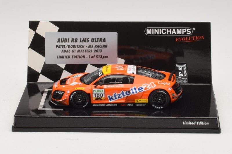 Audi R8 LMS Ultra #100 MS Racing Patel / Dobitsch ADAC GT Masters 2013 Minichamps 1:43 437130100 Μέταλλο