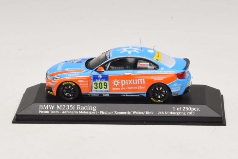 BMW M235i Pixum Team #309 Fischer / Konnerth 24 Hours of Nurburgring 2015 Minichamps 1:43 BMW M235i Pixum Team #309 Fischer / Konnerth 24 Hours of Nurburgring 2015 Minichamps 1:43 437152509 Μέταλλο