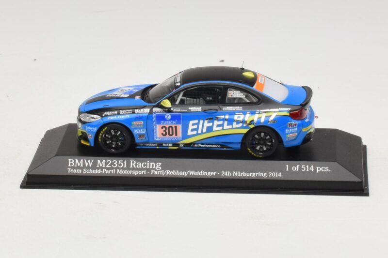 BMW M235i Team Scheid #301 Partl / Rebhan 24 Hours of Nurburgring 2014 Minichamps 1:43 BMW M235i Team Scheid #301 Partl / Rebhan 24 Hours of Nurburgring 2014 Minichamps 1:43 437142401 Μέταλλο