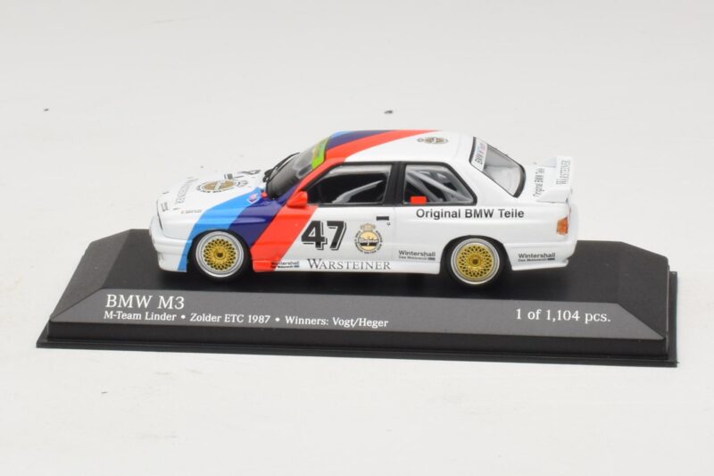 BMW M3 E30 M-Team Linder #47 Vogt / Herger Winners ETC Zolder 1987 Minichamps 1:43 430872047 Μέταλλο