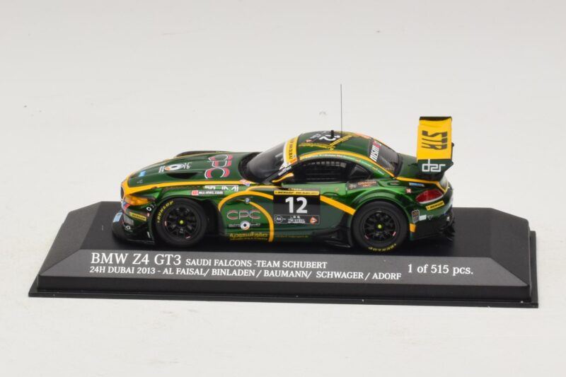 BMW Z4 GT3 Saudi Falcons #12 Al Faisal / Binladen 24 Hours of Dubai 2013 Minichamps 1:43 BMW Z4 GT3 Saudi Falcons #12 Al Faisal / Binladen 24 Hours of Dubai 2013 Minichamps 1:43 437132412 Μέταλλο