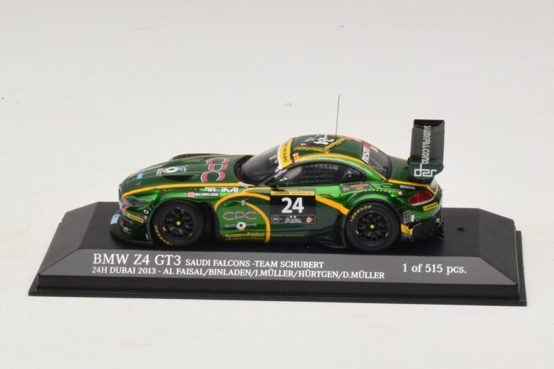 BMW Z4 GT3 Saudi Falcons #24 Al Faisal / Binladen 24 Hours of Dubai 2013 Minichamps 1:43 437132424 Μέταλλο