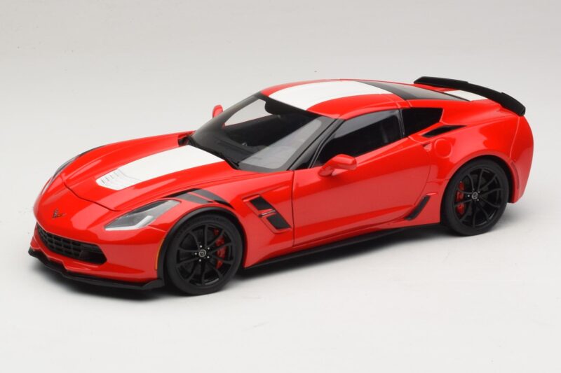 Chevrolet Corvette C7 Grand Sport Κόκκινο με Λευκές Ρίγες AUTOart 1:18 71274 Σύνθετο