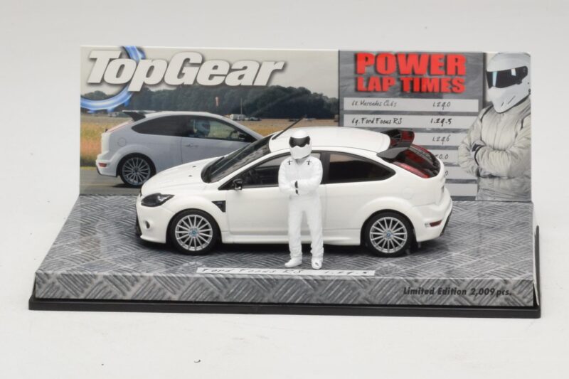 Ford Focus RS Mk2 Top Gear Λευκό Με Φιγούρα Minichamps 1:43 519438810 Μέταλλο