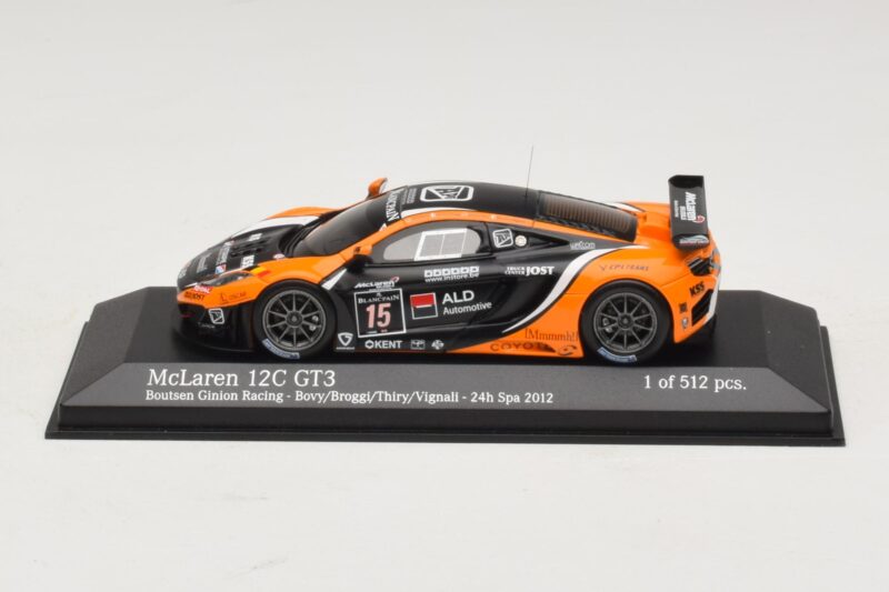 McLaren MP4-12C GT3 #15 Boutsen Racing Bovy / Broggi 24 Hours of Spa 2012 Minichamps 1:43 437121315 Μέταλλο