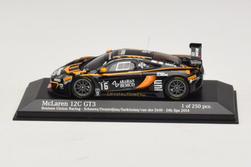 McLaren MP4-12C GT3 #16 Boutsen Racing Schmetz / Demirdjian 24 Hours of Spa 2014 Minichamps 1:43 437141316 Μέταλλο