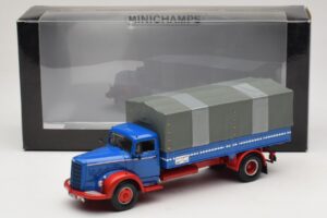 Mercedes L 315 Φορτηγό με Πλατφόρμα Μπλε Κόκκινο Minichamps 1:43 439034420 Μέταλλο - εικόνα 6 από 6