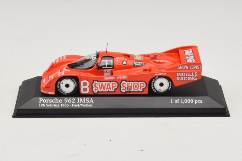 Porsche 962 IMSA #8 A.J. Foyt / B. Wollek 12 Hours of Sebring 1985 Minichamps 1:43 Porsche 962 IMSA #8 A.J. Foyt / B. Wollek 12 Hours of Sebring 1985 Minichamps 1:43 400856508 Μέταλλο