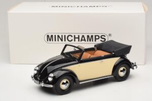 Volkswagen Beetle Καμπριολέ Μαύρο Κρεμ Minichamps 1:18 107054131 Ρητίνη - εικόνα 6 από 6