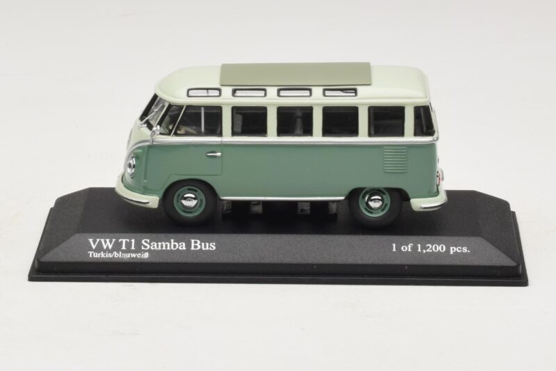 Volkswagen T1 Samba Bus Τιρκουάζ Μπλε Λευκό Minichamps 1:43 430052306 Μέταλλο