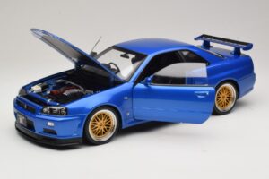 Nissan Skyline GT-R R34 V-Spec II Μπλε Μεταλλικό BBS Ζάντες KK-Scale 1:12 KKDC120211-2 Μέταλλο - εικόνα 2 από 8