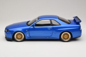 Nissan Skyline GT-R R34 V-Spec II Μπλε Μεταλλικό BBS Ζάντες KK-Scale 1:12 KKDC120211-2 Μέταλλο - εικόνα 4 από 8