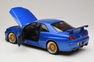 Nissan Skyline GT-R R34 V-Spec II Μπλε Μεταλλικό BBS Ζάντες KK-Scale 1:12 KKDC120211-2 Μέταλλο - εικόνα 5 από 8