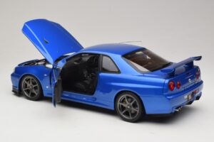 Nissan Skyline GT-R R34 V-Spec II Μπλε Μεταλλικό OEM Ζάντες KK-Scale 1:12 KKDC120211-1 Μέταλλο - εικόνα 5 από 8