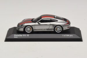 Porsche 911 991.1 R Ασημί Με Πορτοκαλί Ρίγες Minichamps 1:43 410066222 Μέταλλο