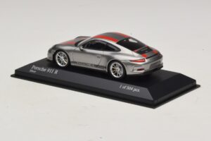 Porsche 911 991.1 R Ασημί Με Πορτοκαλί Ρίγες Minichamps 1:43 410066222 Μέταλλο - εικόνα 3 από 5